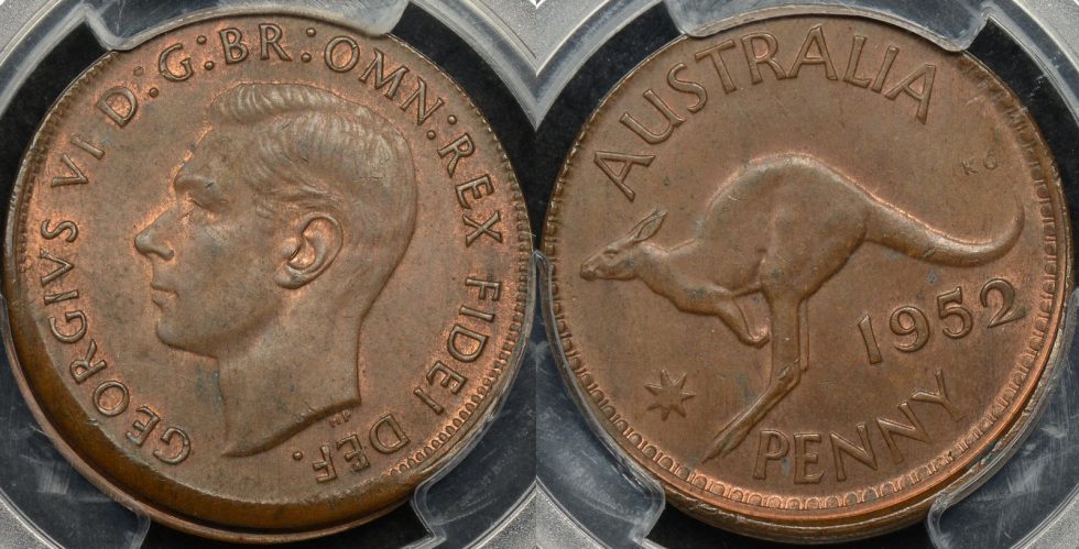 Australia M Penny Partial Collar Ramstrike Error Uncirculated Pcgs