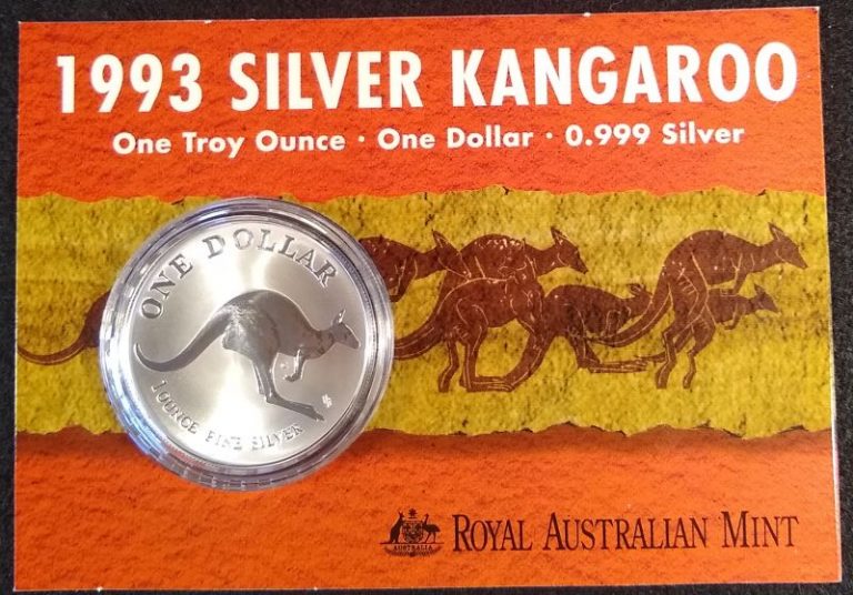 1995 1oz .999 Fine Silver Kangaroo Dollar Proof-Like Frosted ...