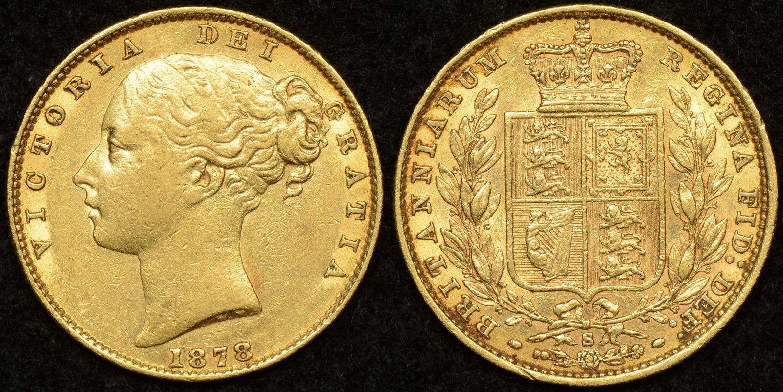 Australia 1878s Shield Sovereign good Very Fine - The Purple Penny