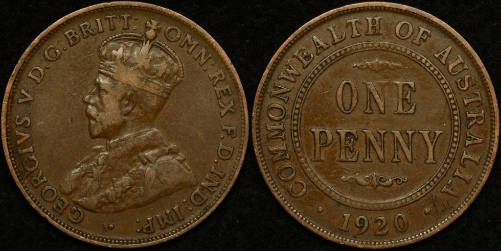 Australia 1920 Dot Above Top Scroll Penny good Fine (Gouges) - The ...