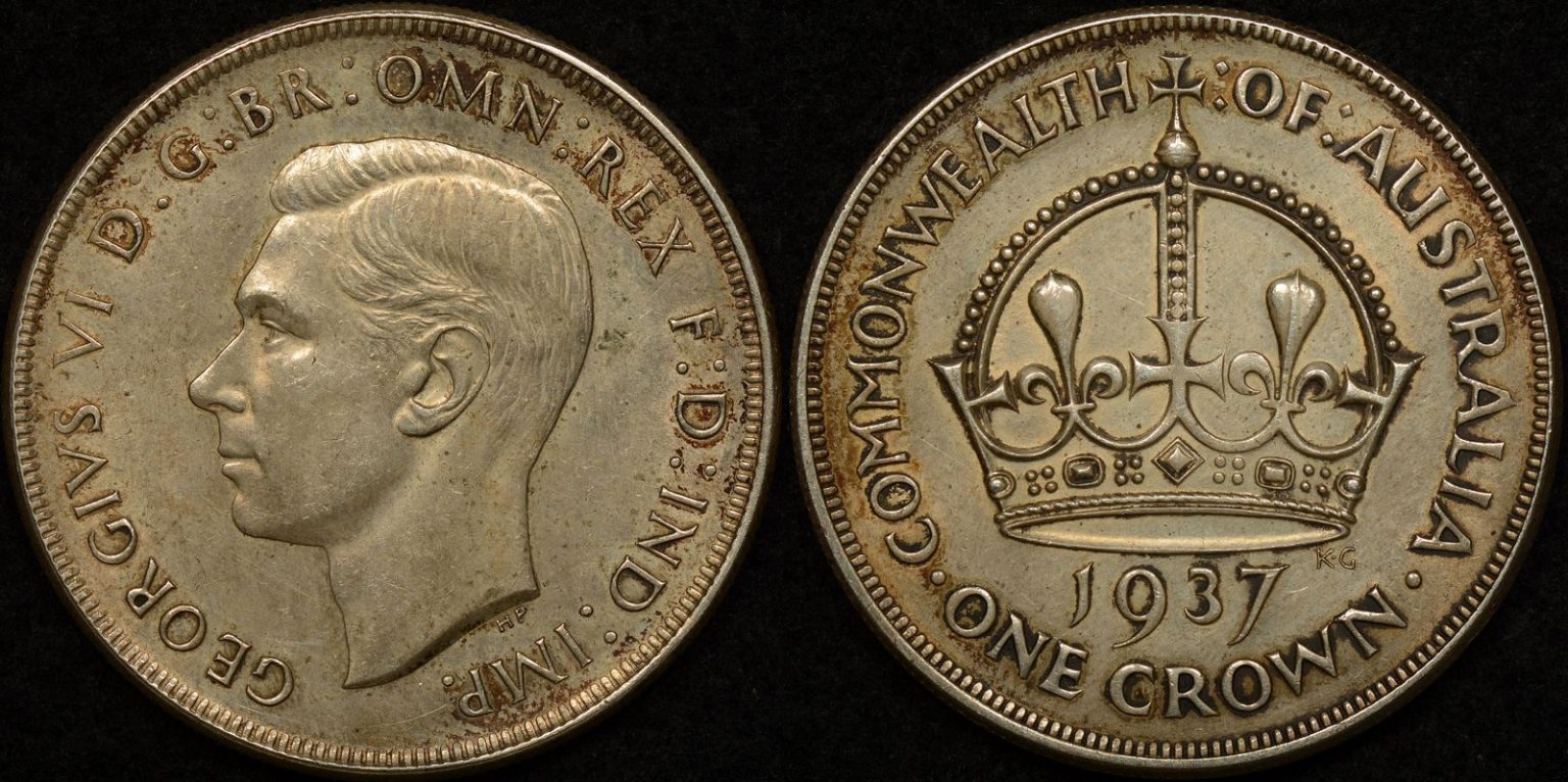 Australia 1937 Crown about Extremely Fine (Hairlines) - The Purple Penny