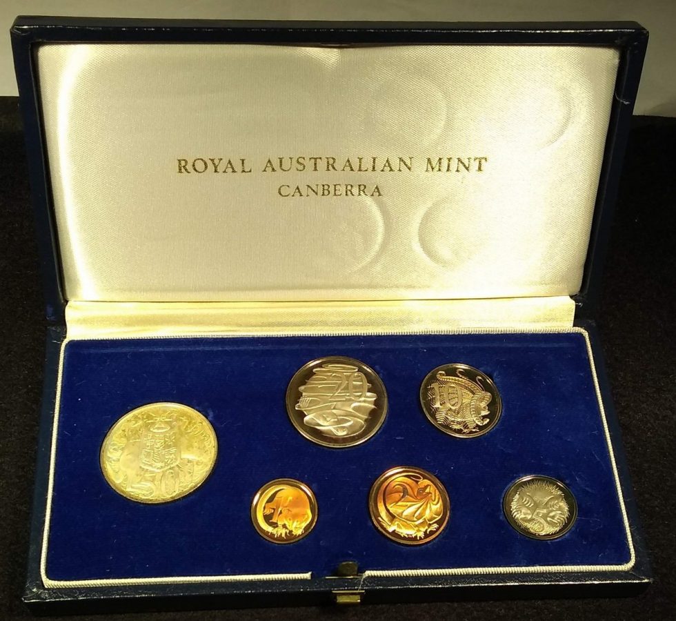 1966 Australia Proof Coin Set Dark Blue Box - The Purple Penny