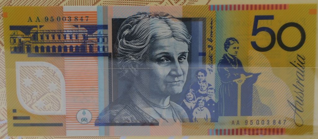 Australia 1995 $50 Last Paper First Polymer Note Folder - The Purple Penny