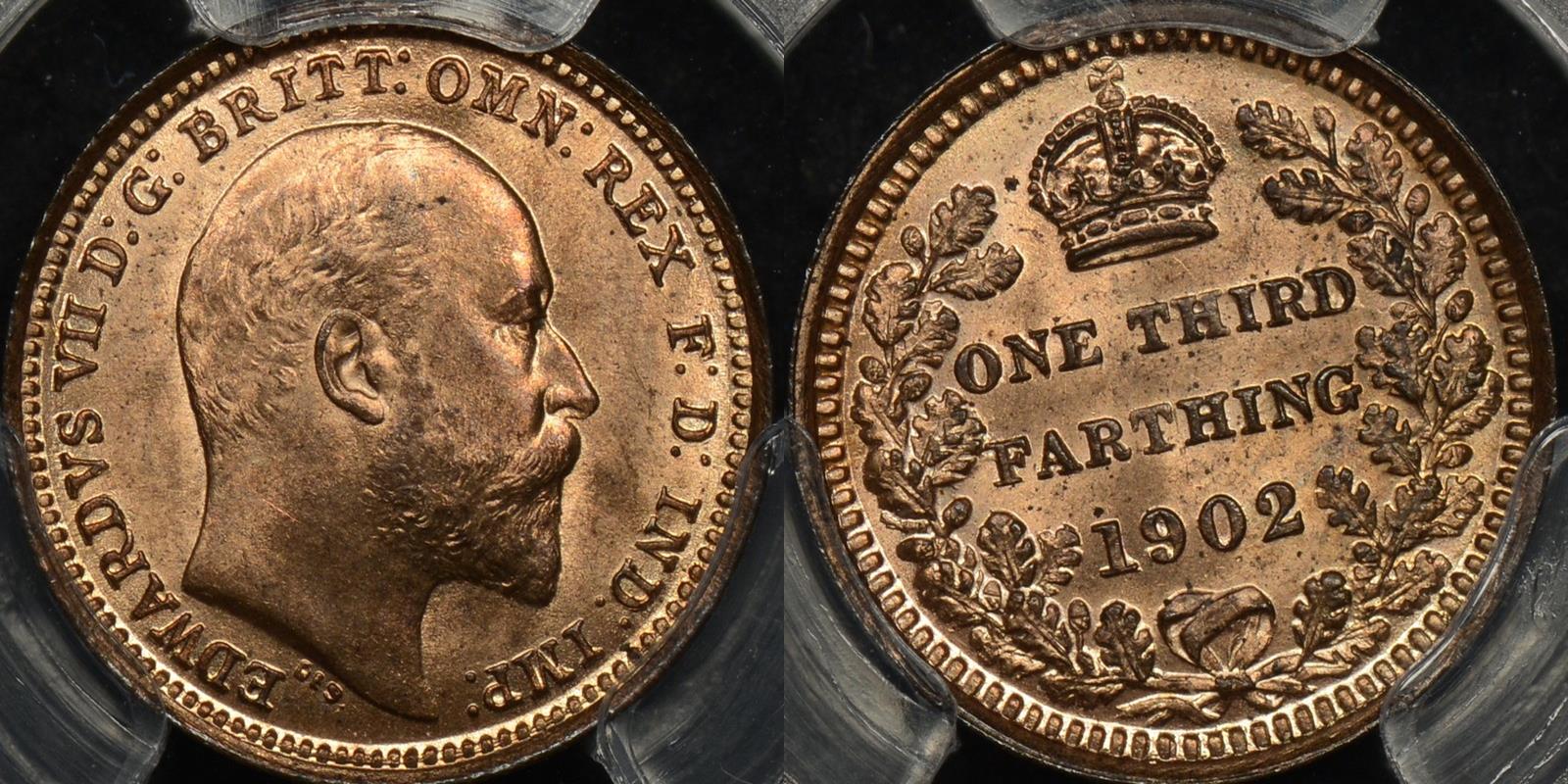 great-britain-1902-1-3rd-farthing-pcgs-ms65rb-gem-uncirculated-the