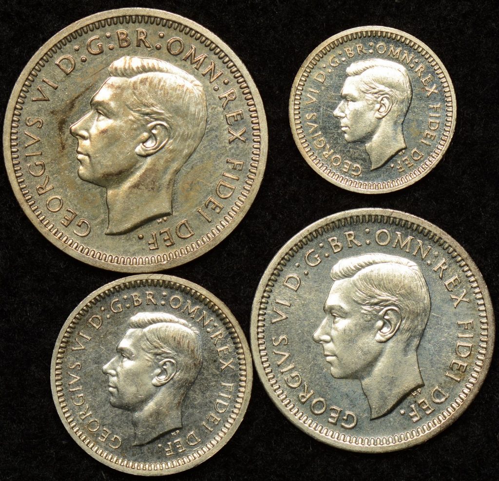 Great Britain 1951 Maundy Set Penny to Fourpence - The Purple Penny